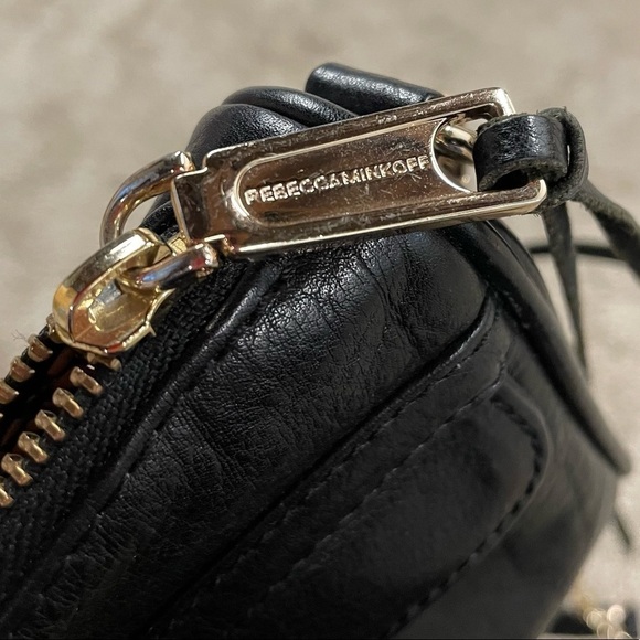 EUC Rebecca Minkoff Mini M.A.C. Crossbody Black Genuine Leather Gold Hardware - Picture 11 of 16